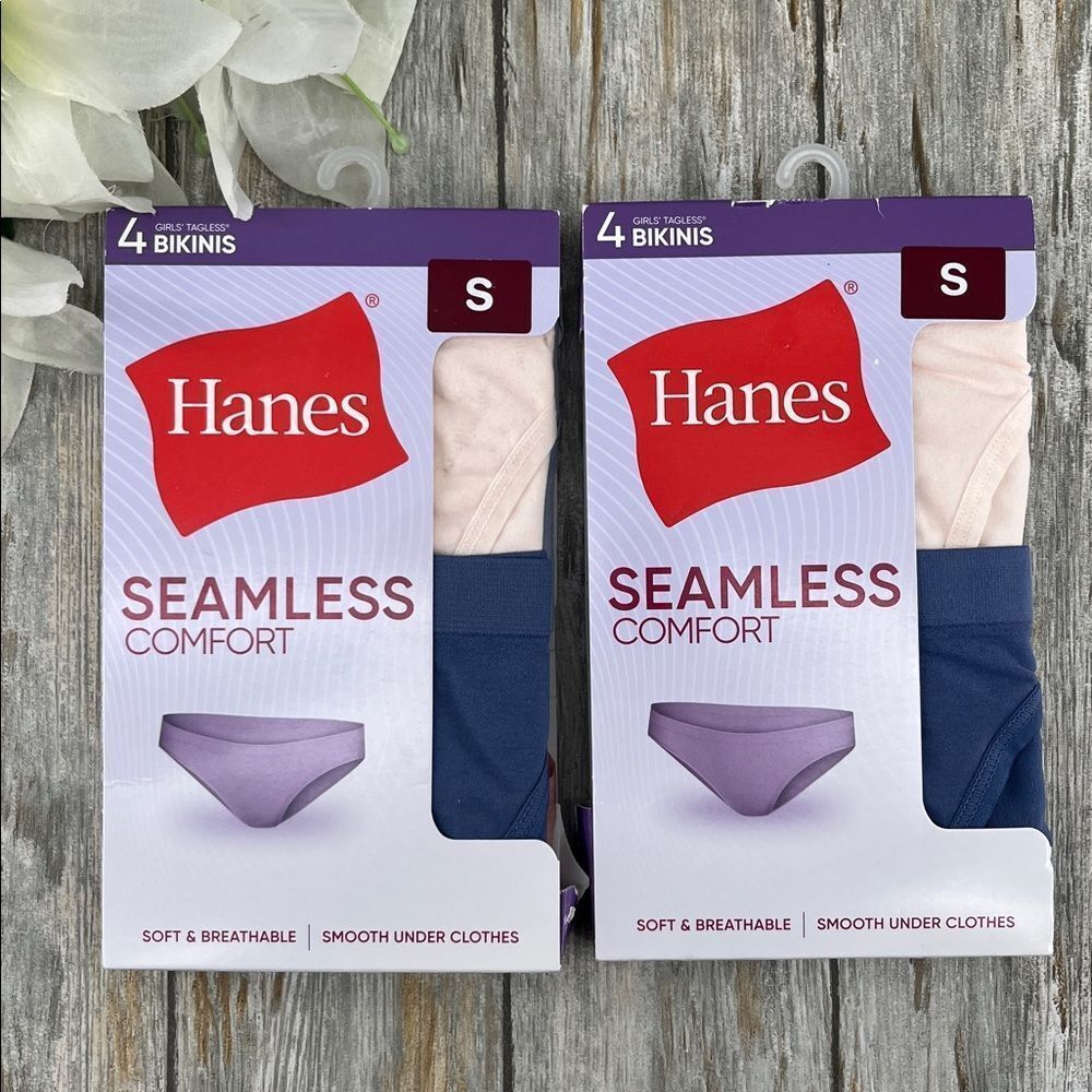 Girls Hanes Seamless Bikini Underwear Panties , 4-Packs Size S